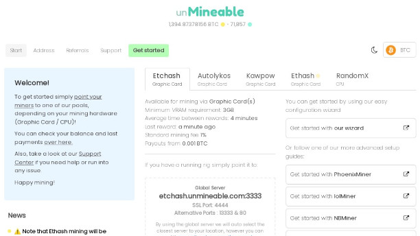 unMineable BCH